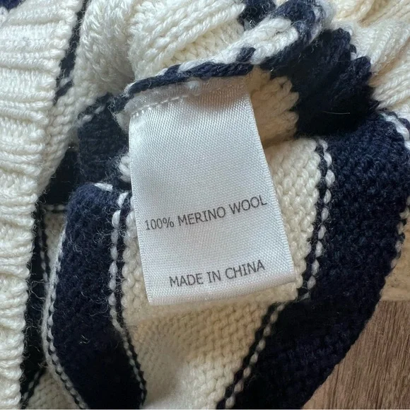 La Ligne Women's Crew Neck Sweater - Black and Cream Stripes Size Small - Picture 11 of 12